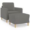 vidaXL Sessel mit Hocker Dunkelgrau 60 cm Stoff