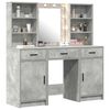 vidaXL Schminktischset mit LED mit T&uuml;r 3 pcs Beton Grau Holzwerkstoff
