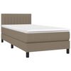 vidaXL Boxspringbett mit Matratze Taupe 90x190 cm Stoff