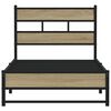 vidaXL Metallbett ohne Matratze Sonoma-Eiche 100x200 cm