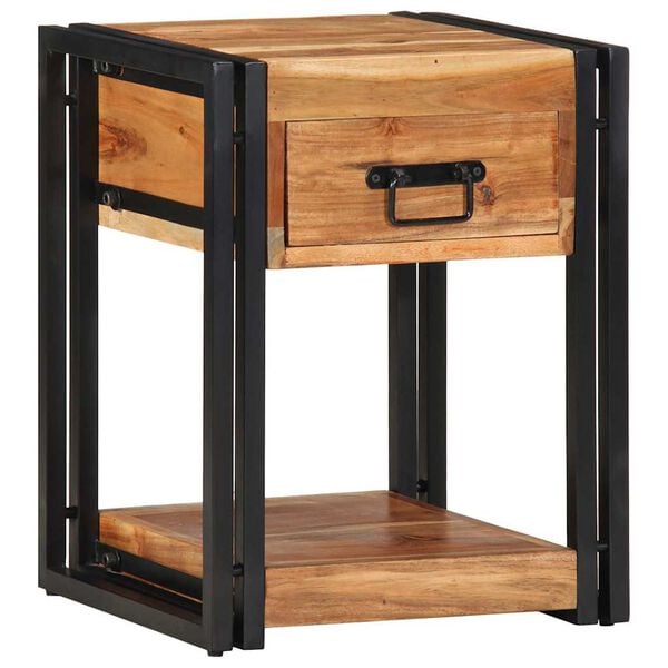 vidaXL Nachttisch 2 pcs Braun 40 x 35 x 50 cm Massivholz Akazie