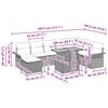 vidaXL Garten-Sofa-Set mit Speicher 9 pcs Grau Poly Rattan
