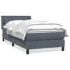 vidaXL Boxspringbett mit Matratze Dunkelgrau 80x220 cm Samt