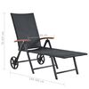 vidaXL Sonnenliege mit Rollen Poly Rattan Schwarz