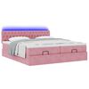 vidaXL Ottoman-Bett mit Matratzen & LEDs Rosa 180x200 cm Samt