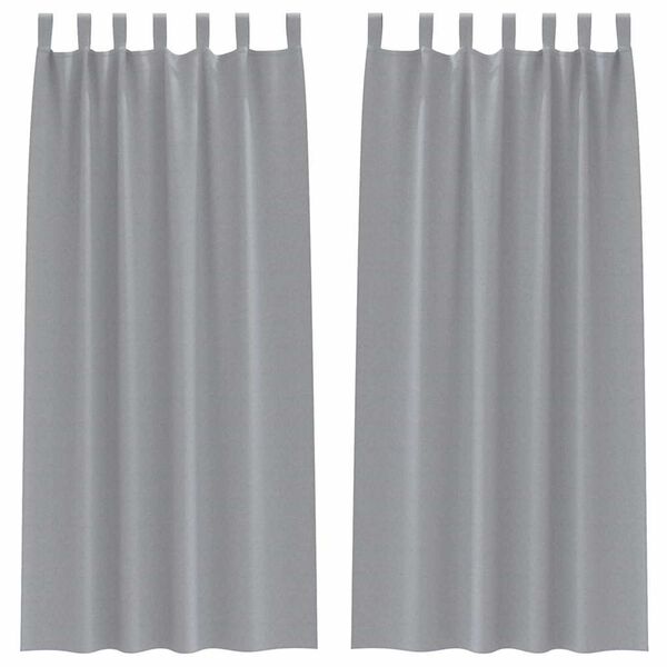 vidaXL Verdunkelungs-Vorh&auml;nge mit Ringen 2 pcs Hellgrau 260 x 140 cm