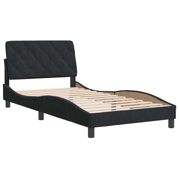 vidaXL Bettgestell ohne Matratze Schwarz 100x200 cm Samt