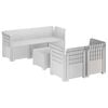vidaXL 5-Sitzer Gartensofa Rattan-Look PP Wei&szlig;
