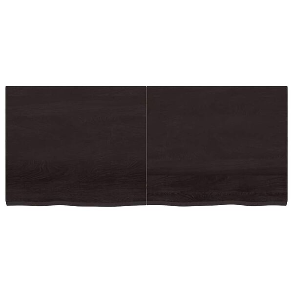 vidaXL Waschtischplatte Dunkelbraun 140x60x(2-4)cm Massivholz
