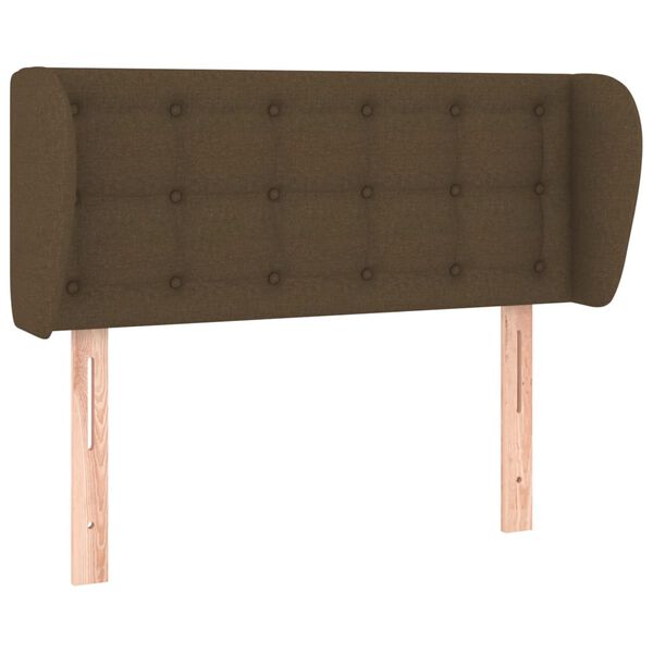 vidaXL Kopfteil mit Ohren Dunkelbraun 93x23x78/88 cm Stoff