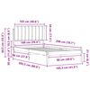 vidaXL Bettgestell mit gepolstertem Kopfteil Taupe 100 x 200 cm