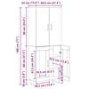 vidaXL Highboard 2 pcs Schwarz Eichen-Optik 69,5 x 34 x 180 cm