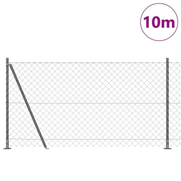 vidaXL Zaunpfosten Grau 10 x 1,2 m (60 x 60 mm Gitter) Stahl und PVC