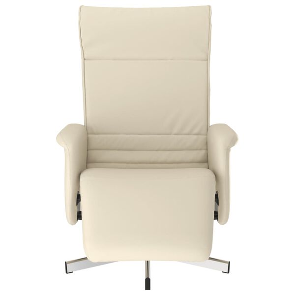 vidaXL Relaxsessel mit Fu&szlig;teil Creme Kunstleder