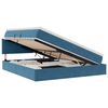 vidaXL LED-Speicherbett mit Matratze Dunkelblau 160 x 200 cm Samt