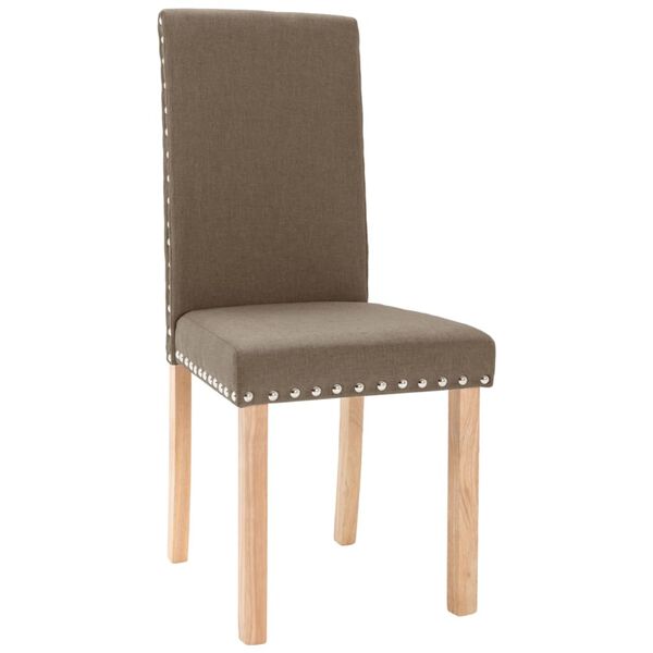 vidaXL Esszimmerst&uuml;hle 4 Stk. Taupe Stoff