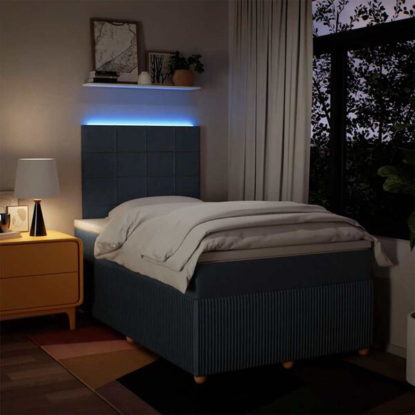 vidaXL Boxspringbett mit Matratze Blau 120x200 cm Stoff