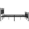 vidaXL Bettgestell mit Kopf- und Fu&szlig;teil Metall Schwarz 150x200 cm