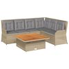 vidaXL 5-tlg. Garten-Lounge-Set mit Kissen Beige Poly Rattan