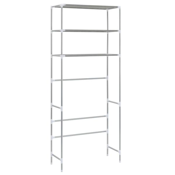 vidaXL Waschmaschinenregal 3 Ablagen Silbern 69x28x169 cm