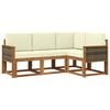 vidaXL Outdoor-Sofagarnitur 4 pcs Natur und Creme Polyester