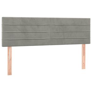 vidaXL Kopfteile Hellgrau 144x5x78/88 cm Samt