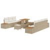 vidaXL Gartensofa-set mit Kissen mit Speicher 10 pcs Beige Poly Rattan