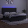 vidaXL Boxspringbett mit Matratze & LED Schwarz 160x200 cm Samt