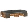 vidaXL Outdoor-Sofagarnitur 11 pcs Natur und Anthrazit Polyester
