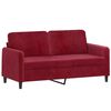 vidaXL 2-Sitzer-Sofa mit Kissen Weinrot 140 cm Samt