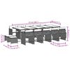 vidaXL 15-tlg. Garten-Essgruppe mit Kissen Grau Poly Rattan