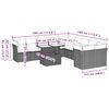 vidaXL 11-tlg. Garten-Sofagarnitur mit Kissen Schwarz Poly Rattan