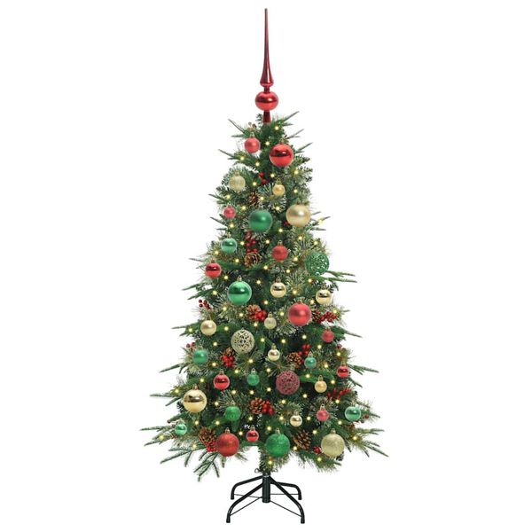 vidaXL K&uuml;nstlicher klappbarer Weihnachtsbaum Gr&uuml;n 120 cm PE und PVC