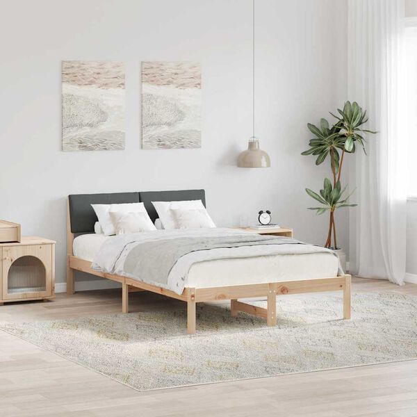 vidaXL Bettgestell Braun und Dunkelgrau 120 x 200 cm Massivholz Kiefer