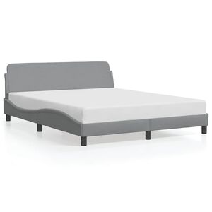vidaXL Bettgestell "Dover" Hellgrau 160x200 cm Stoff