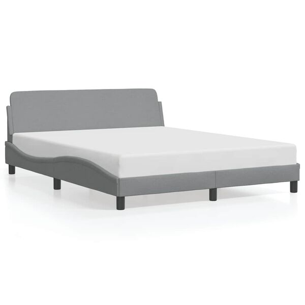vidaXL Bettgestell "Dover" Hellgrau 160x200 cm Stoff