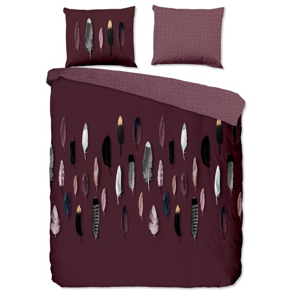 Good Morning Bettw&auml;sche-Set FEATHERS 140x200/220 cm Bordeauxrot