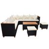 vidaXL 7-tlg. Garten-Lounge-Set mit Auflagen Poly Rattan Schwarz