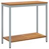 vidaXL Tisch f&uuml;r Outdoor mit Regal Nat&uuml;rlich und Grau 80 x 35 x 75 cm
