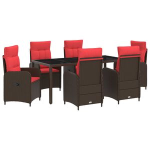 vidaXL Outdoortisch-Set 7 stk. Poly-Rattan