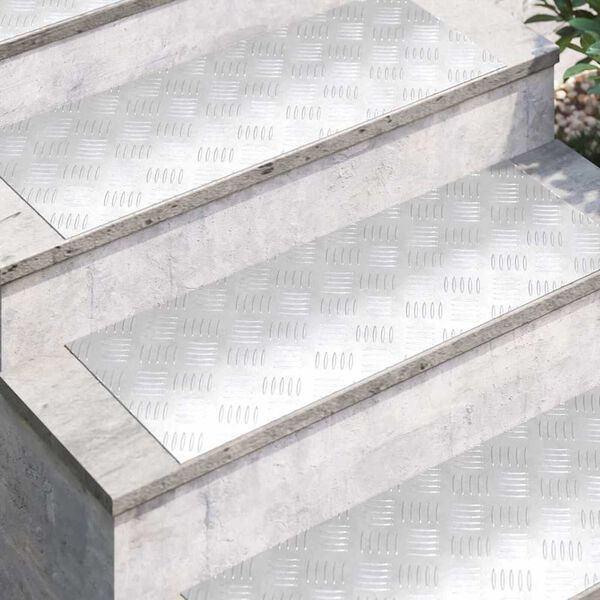 vidaXL Treppe Tritt Rechtwinklig 4 pcs Silber 80 x 30 cm Aluminium