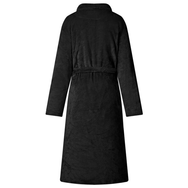 vidaXL Bademantel ohne Kapuze Schwarz XXXL Flanell