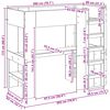 vidaXL Etagenbettgestell mit Schreibtisch Beton Grau 80 x 200 cm
