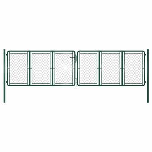 vidaXL Gartentor aus Stahl 400 x 100 cm Gr&uuml;n