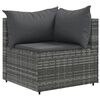 vidaXL 9-tlg. Garten-Sofagarnitur mit Kissen Grau Poly Rattan