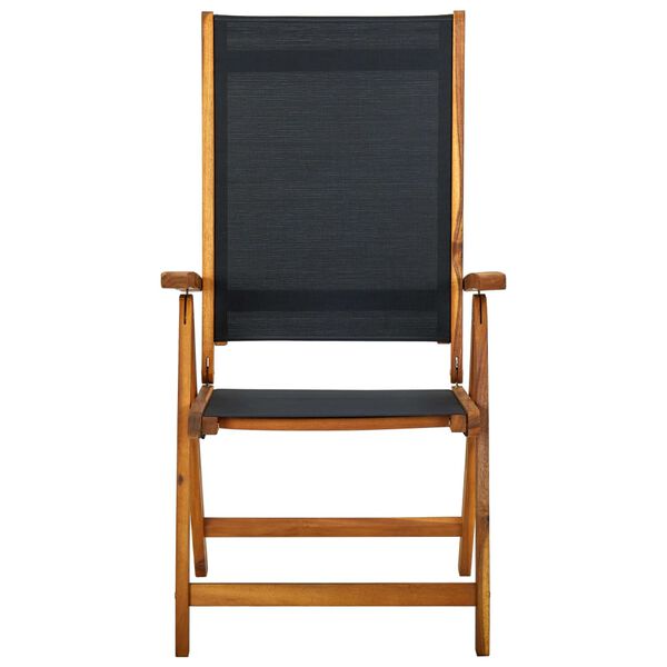 vidaXL Gartenst&uuml;hle 4 Stk. Klappbar Massivholz Akazie und Textilene