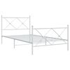 vidaXL Bettgestell mit Kopf- und Fu&szlig;teil Metall Wei&szlig; 100x190 cm