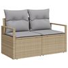 vidaXL Sofa Set mit Kissen 8 pcs Beige und Grau Poly Rattan