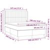vidaXL Boxspringbett mit Matratze & LED Dunkelgrau 140x190 cm Samt