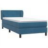 vidaXL Boxspringbett mit Matratze Dunkelblau 100x220 cm Samt